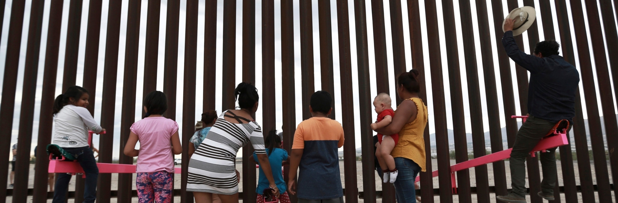 A perfect installation to show that we are all connected at the Mexico and US border