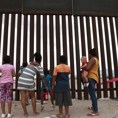 A perfect installation to show that we are all connected at the Mexico and US border