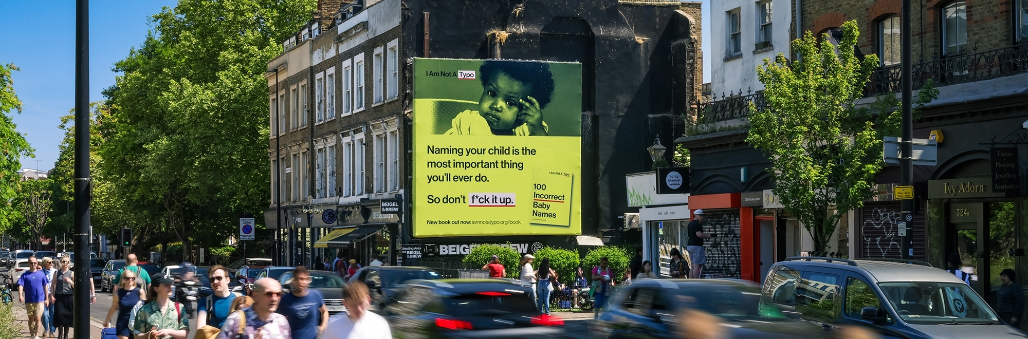 Award-winning I Am Not A Typo campaign launches first ever 100 Incorrect Baby Names book, with a billboard campaign out now
