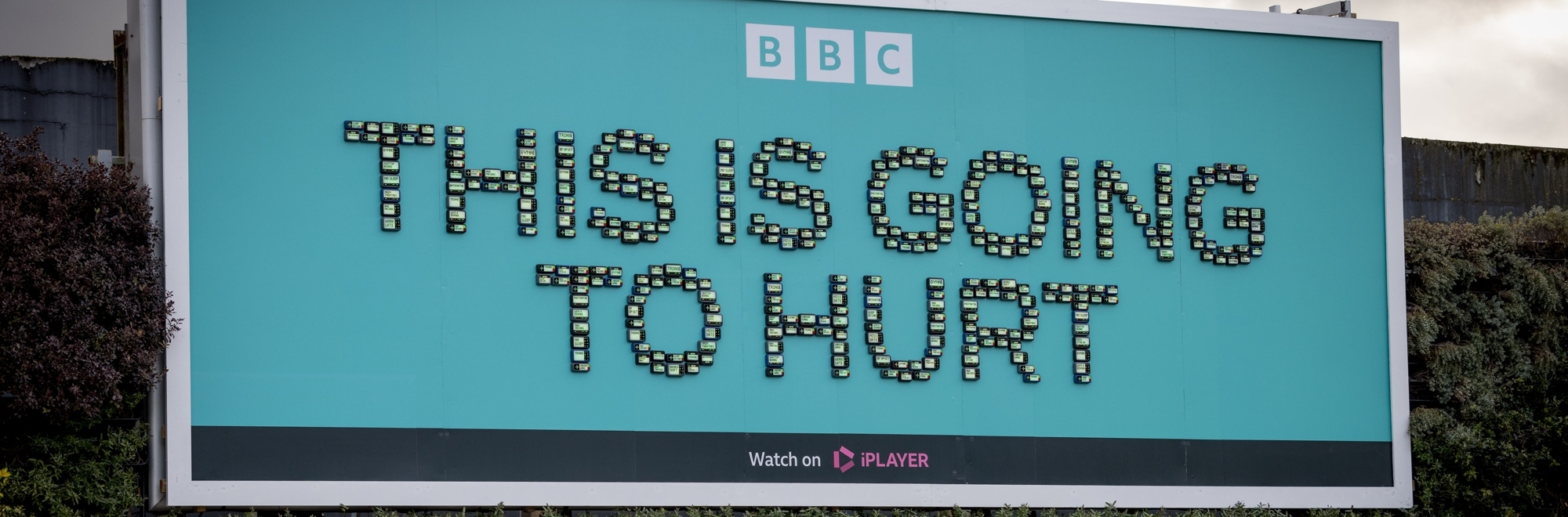 BBC Creative uses a billboard full of working pagers to alert London to its new series