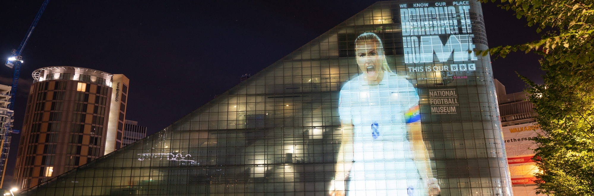 BBC Creative light up football museum to mark lionesses’ historic win