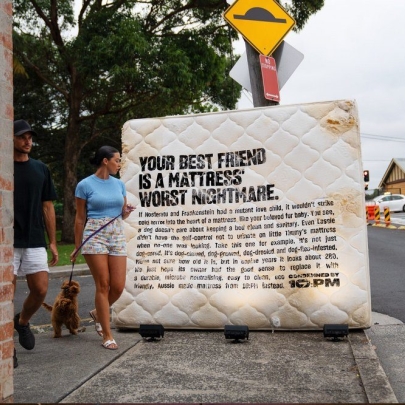Bed-verts: Australian bed brand 10:PM uses discarded mattresses as billboards