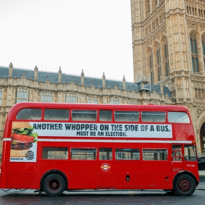 Burger King and BBH have proudly produced a Whopper on the side of a bus