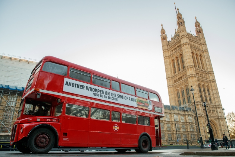 Burger King and BBH have proudly produced a Whopper on the side of a bus