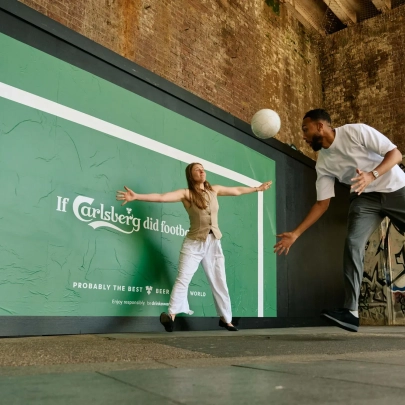 Carlsberg goes full ‘jumpers for goalposts’