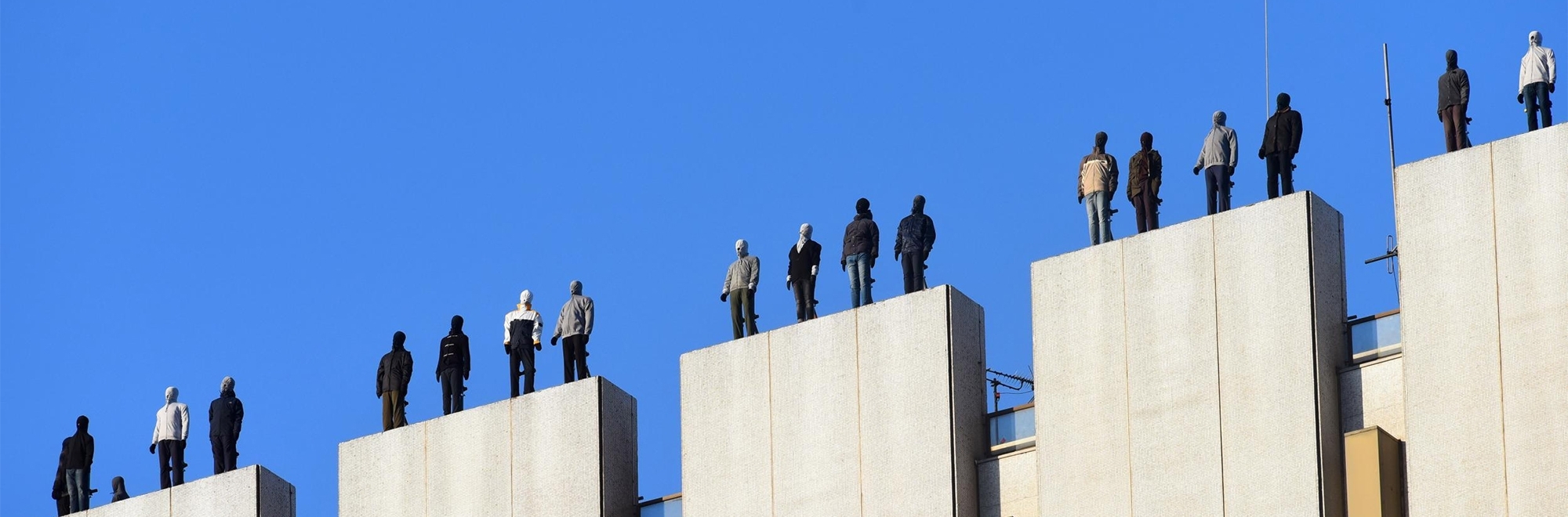 Charity CALM uses 84 sculptures to represent the number of men who take their own lives every week