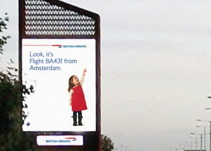 British Airways Digital Billboard Girl