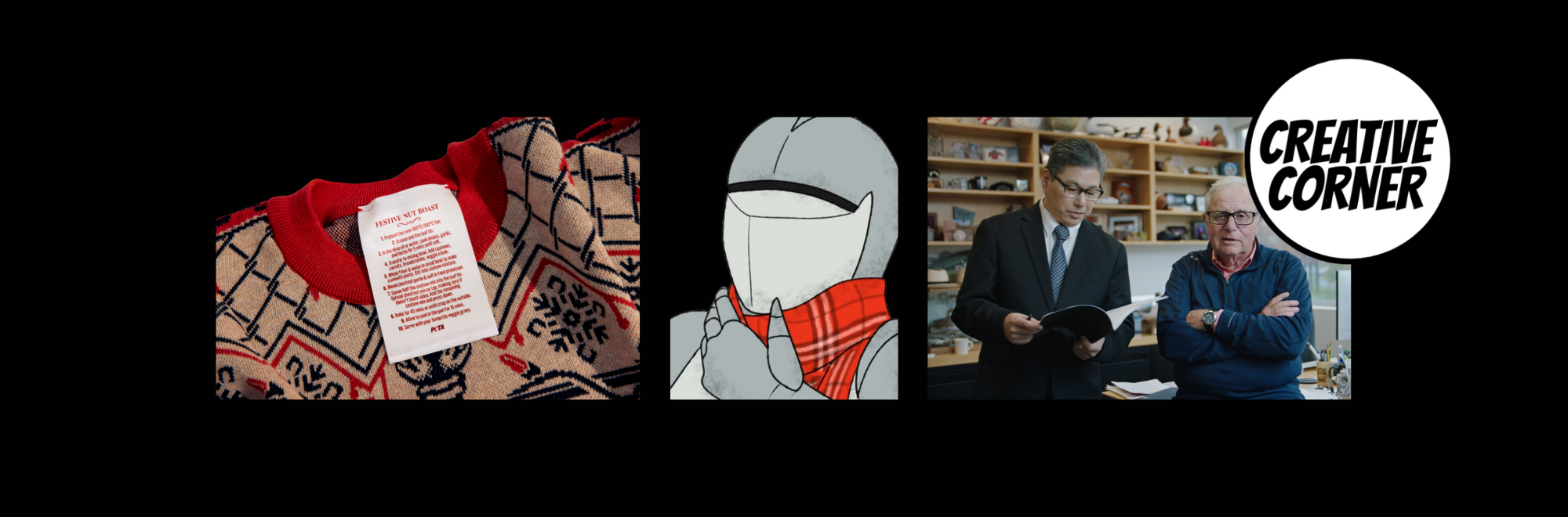 Creative Corner: Burberry's mystery animator, Columbia CEO's challenge and PETA's shocking knit