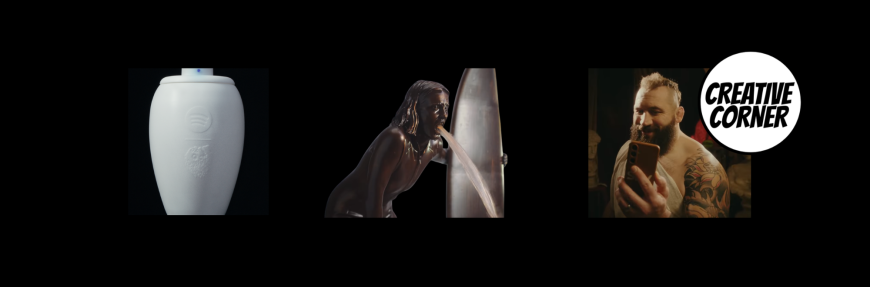 Creative Corner: Liquid Death and Spotify's eternal playlist, Sky Mobile's 'Joemance', and Channel 4's filthy fountain