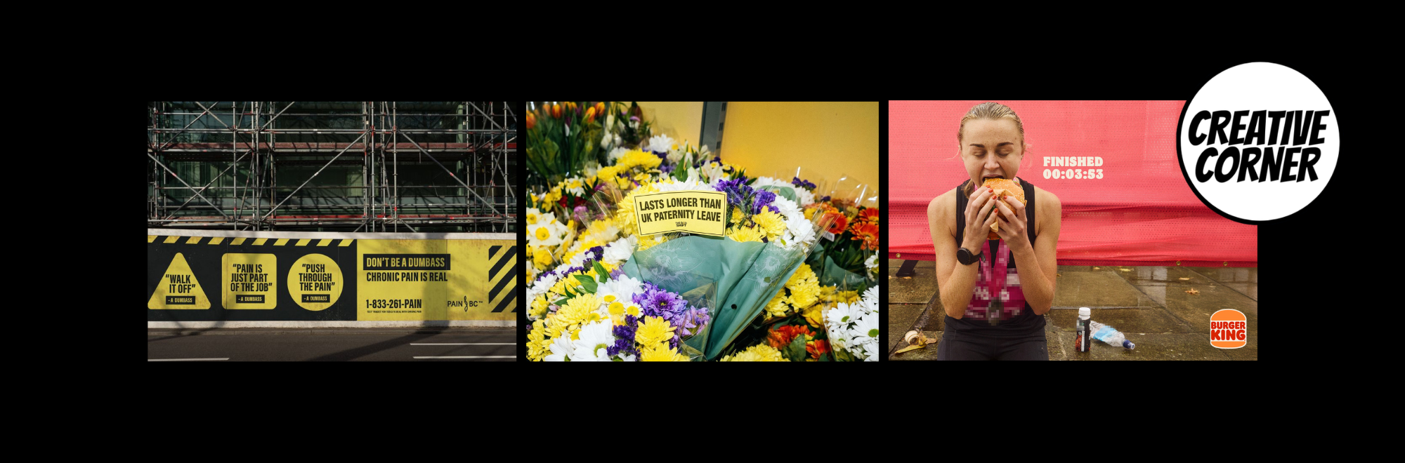 Creative Corner: Perishable paternity leave, working with chronic pain and a marathon celebration with Burger King