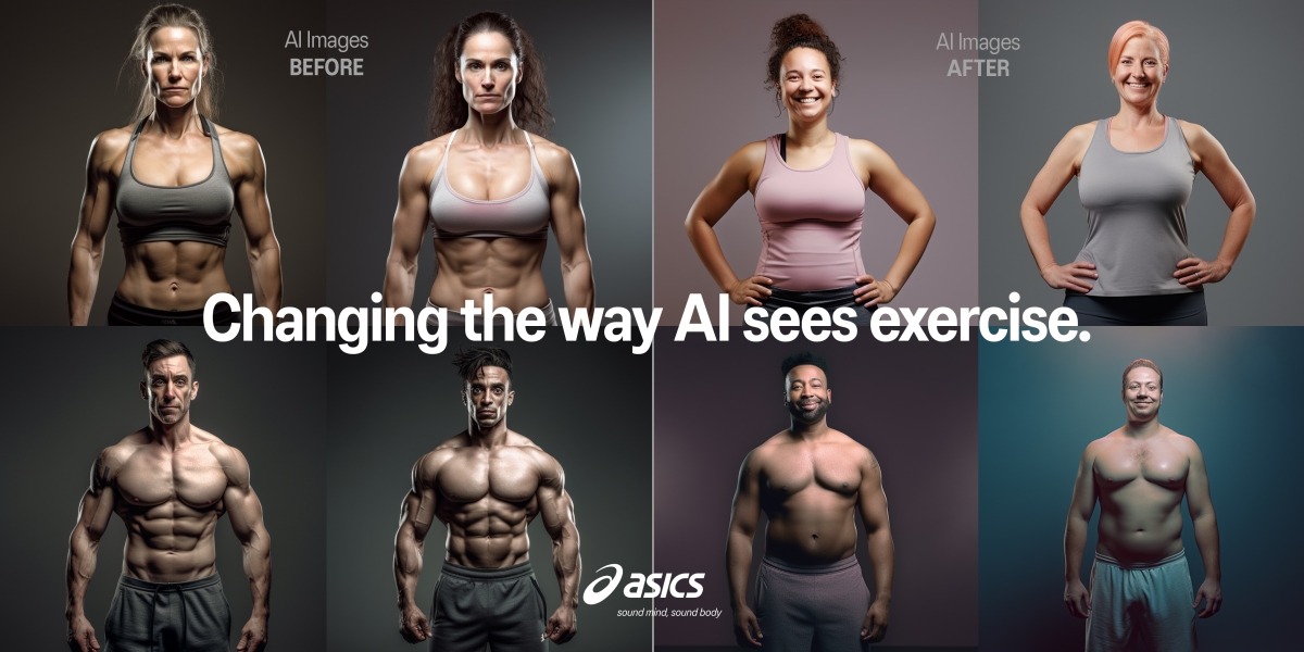 ASICS Training AI Before After Collage Logo