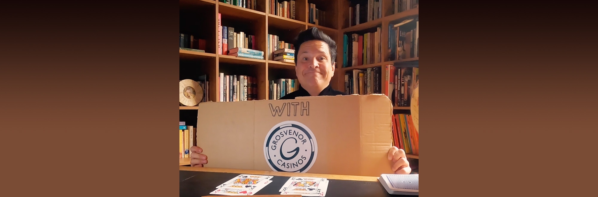 Dom Joly deals out no-nonsense advice to the nation in a new self-filmed online series from grosvenorcasinos.com