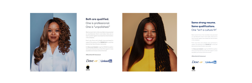 Dove and LinkedIn create a provocative campaign about what hair types are 'professional'