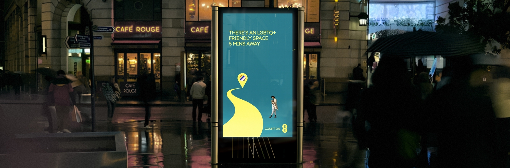 EE launches new digital billboards to help Manchester stay connected at night