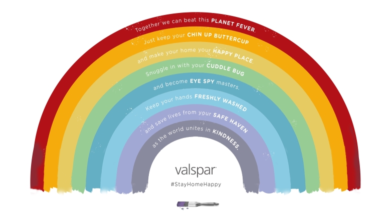 FCB Inferno and Valspar make a child-friendly rainbow colour chart to inspire families to #StayHomeHappy