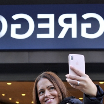 Greggs reverses its shop sign to reflect brilliantly in Fenwick’s window