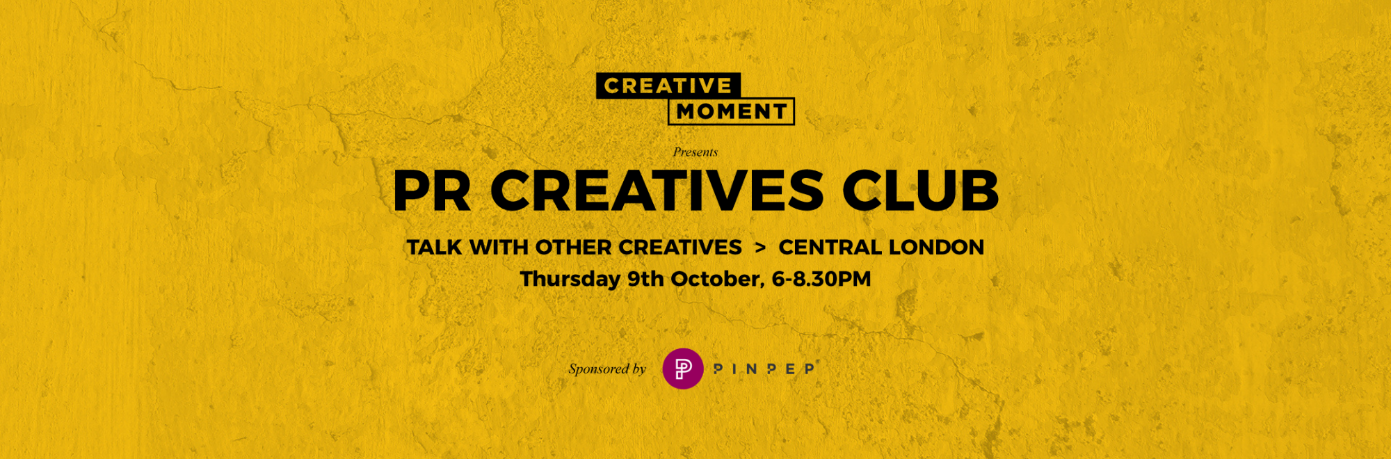 Join us at the PR Creatives Club this Thursday 9th October!