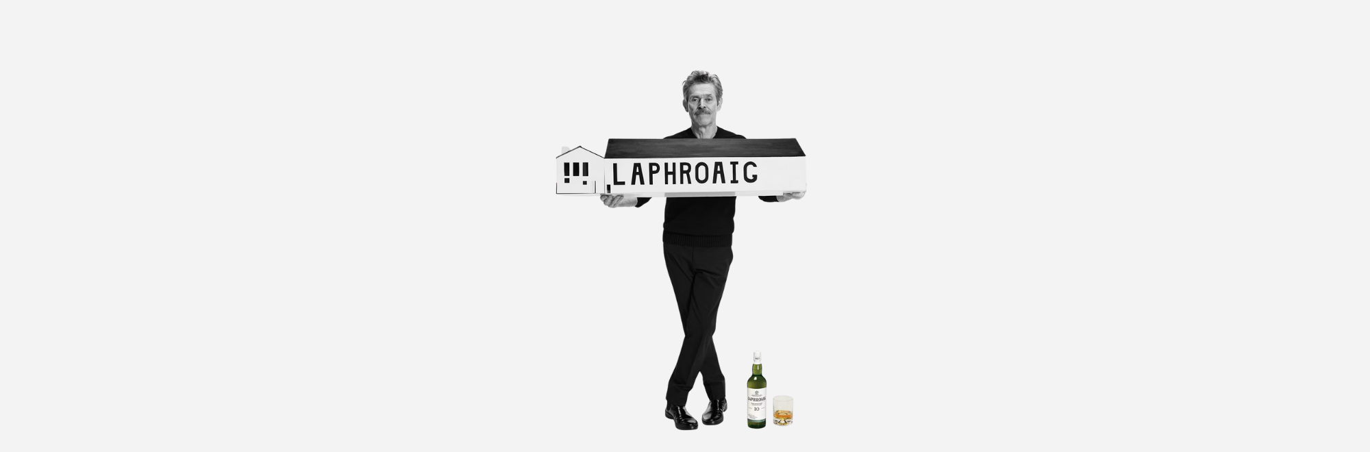Laphroaig whisky and Willem Dafoe mix great taste with the poetic