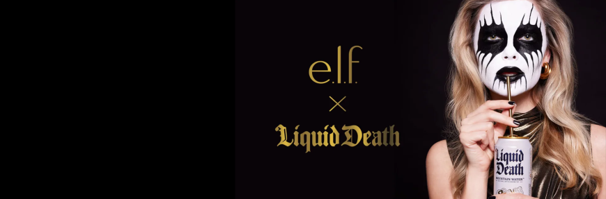 Liquid Death and e.l.f. Cosmetics make for a bizarre pairing