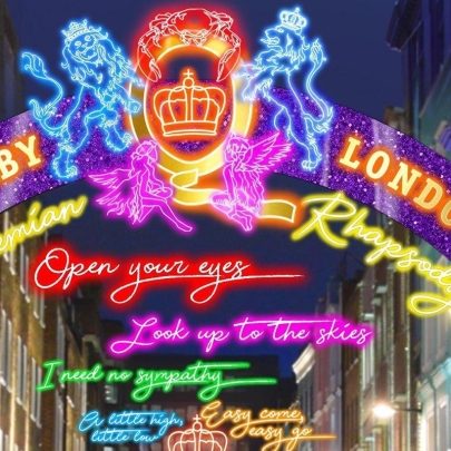 Look up to the skies and see! Bohemian Rhapsody installation lights up London’s Carnaby Street