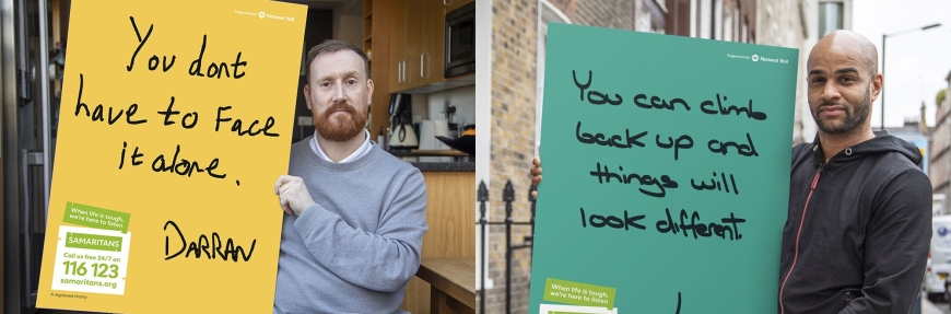 Men open up in a Samaritans campaign that shows ‘It’s ok not to be ok’