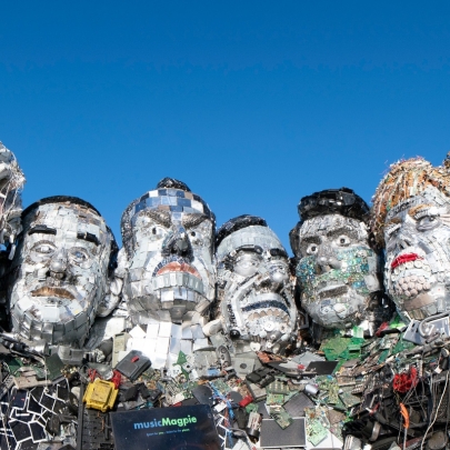 musicMagpie builds ‘Mount Recyclemore’, featuring G7 leaders made from e-waste