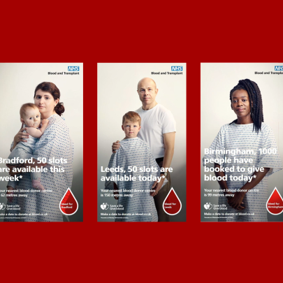 NHS Blood and Transplant, 23red and Clear Channel harness live data and real recipients to encourage regular blood donation