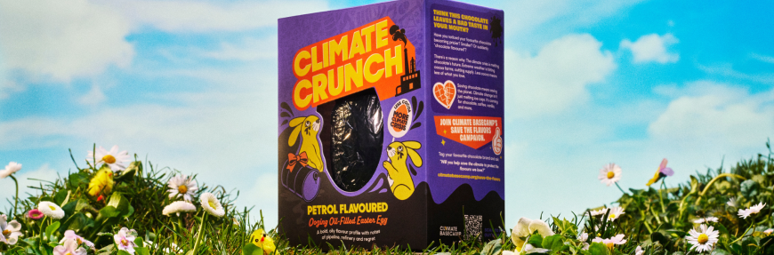 Petrol-flavoured egg carries bitter climate message