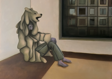 Joanna Drabent Becoming 100 x 100 oil on canvas
