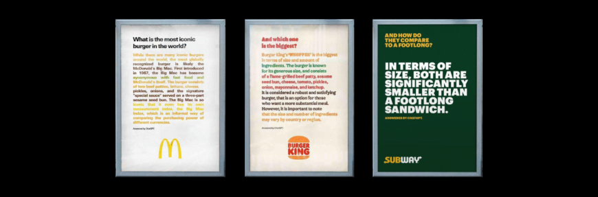 Size Matters: Subway enters the McDonalds versus Burger King ChatGPT competition