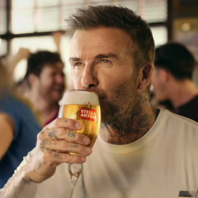 Stella Artois positions the bar as the stadium in Beckham ad