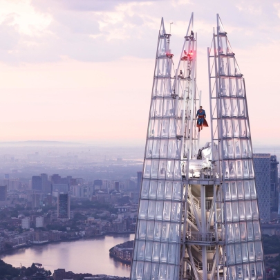 Superman flexes on The Shard in what might be the stunt to beat this year