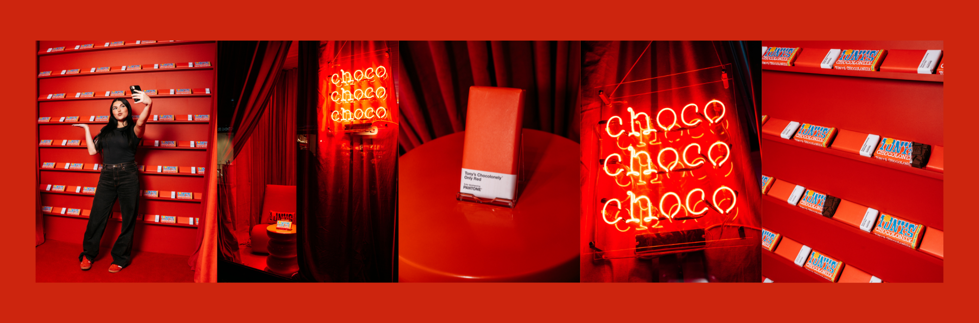 Tony’s Chocolonely’s ‘Only Red Room’ with Pantone is a match made in Soho