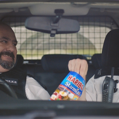 Traffic police liven up a dull shift with a bag of Starmix in the latest Haribo film by Quiet Storm