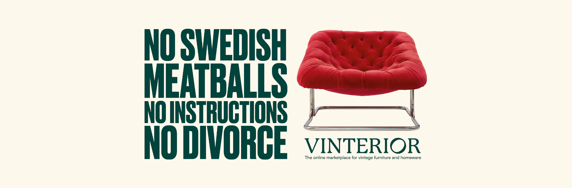 Vinterior takes a cheeky jab at mass-produced furniture in a new disruptive campaign from from 10Days London