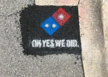 Dominos Pizza On Gravel