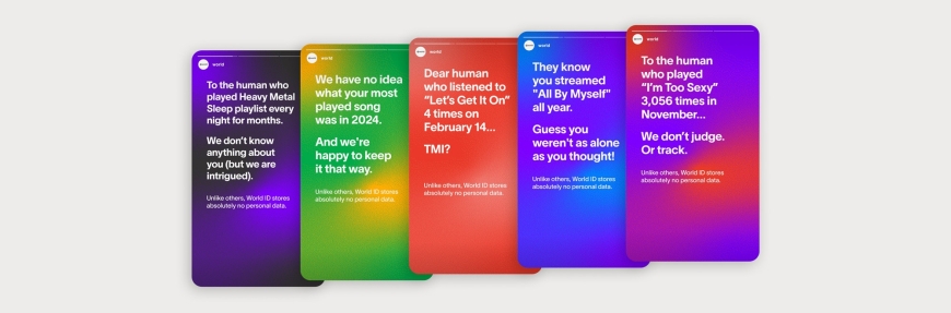 World ID addresses data oversharing in campaign tied to Spotify Wrapped trend, by adam&eveBerlin