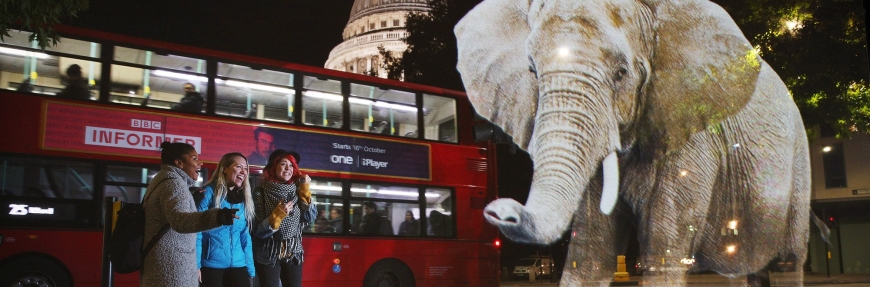 WWF uses an African elephant roaming around London to highlight wildlife trafficking