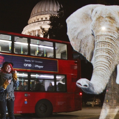 WWF uses an African elephant roaming around London to highlight wildlife trafficking