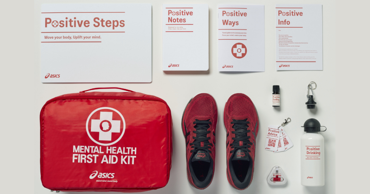 The Mental Health First Aid Kit supplied by ASICS Creative Moment